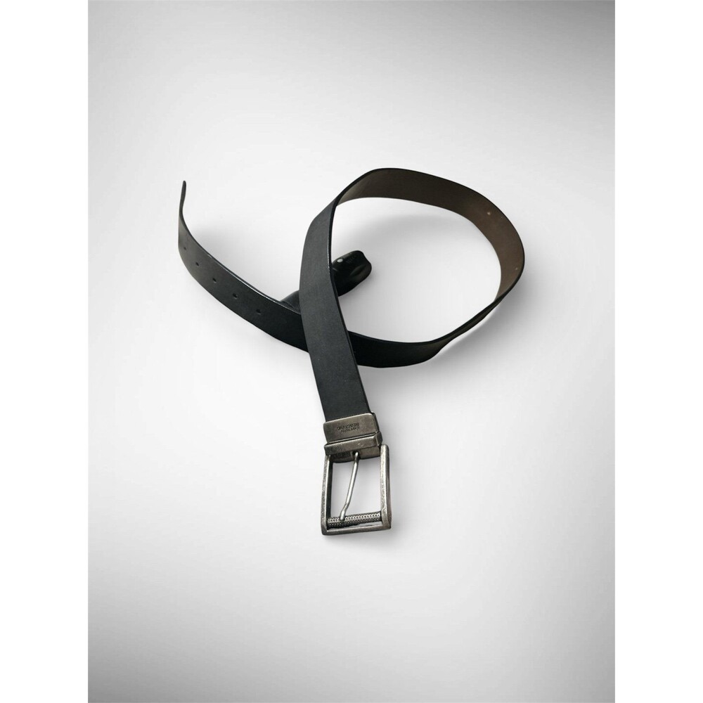 Kenneth Cole Reaction Mens Belt Black Leather Sz 38 .